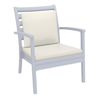 Furnlink Siesta Exclusive Artemis XL Armchair Silver Grey with Beige Seat and Back Cushion (2 Pack)