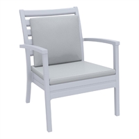 Furnlink Siesta Exclusive Artemis XL Armchair Silver Grey with Light Grey Seat and Back Cushion (2 Pack)