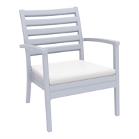 Furnlink Siesta Exclusive Artemis XL Armchair Silver Grey with White Seat Cushion (2 Pack)