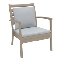 Furnlink Siesta Exclusive Artemis XL Armchair Taupe with Light Grey Seat and Back Cushion (2 Pack)