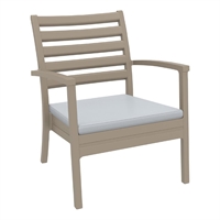 Furnlink Siesta Exclusive Artemis XL Armchair Taupe with Light Grey Seat Cushion (2 Pack)