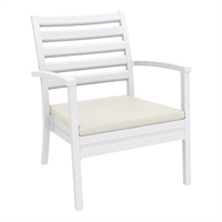 Furnlink Siesta Exclusive Artemis XL Armchair White with Beige Seat Cushion (2 Pack)