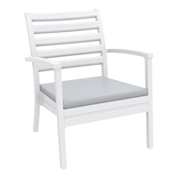 Furnlink Siesta Exclusive Artemis XL Armchair White with Light Grey Seat Cushion (2 Pack)