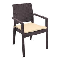 Furnlink Siesta Exclusive Ibiza Armchair Chocolate with Beige Cushion (2 Pack)