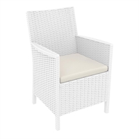 Furnlink Siesta Exclusive California Armchair White with Beige Cushion (2 Pack)