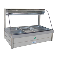 Roband Curved Glass Cold Foodbar Double Row Rear Roller doors 6 x1/2 65mm