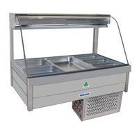 Roband Curved Glass Refrigerated Foodbar Double Row Rear Roller doors 6x1/2 65mm