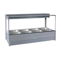 Roband Square Glass Hot Foodbar S23RD 6 Pans Double Row Rear Roller