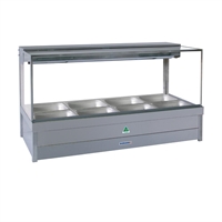 Roband Square Glass Hot Foodbar S24 8 Pans Double Row - 1355x615x750mm