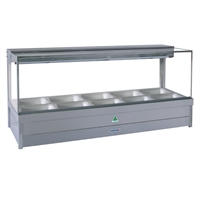 Roband Square Glass Hot Foodbar S25RD 10 Pans Double Row Rear Roller