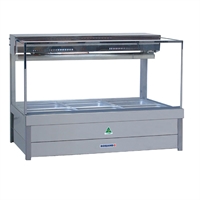 Roband Square Glass Cold Foodbar SFX23RD 6 Pans Double Row Rear Roller