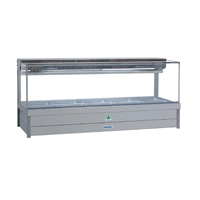 Roband Square Glass Cold Foodbar SFX25RD 10 Pans Double Row Rear Roller