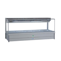 Roband Square Glass Cold Foodbar SFX26RD 12 Pans Double Row Rear Roller