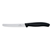 Victorinox Classic 11cm Steak/Tomato Black Handle Wavy Knife