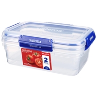 Sistema Klip It Plus Rectangle container - 2.2Ltr (2 Pack)