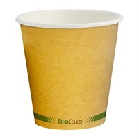 BioPak Hot Paper BioCup Single Wall Green Stripe 230ml / 80mm Kraft (Pack 1000)