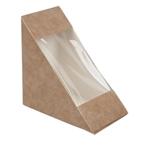 Colpac Recyclable Kraft Front-Loading Sandwich Wedges With PLA Window (500 Pack)