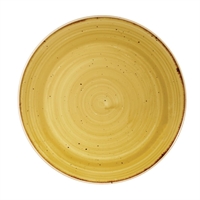 Churchill Stonecast Round Coupe Plates Mustard Seed Yellow 220mm (12 Pack)