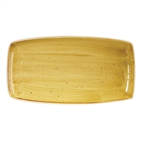 Churchill Stonecast Rectangular Plates Mustard Seed Yellow 350 x 185mm (6 Pack)