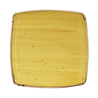 Churchill Stonecast Deep Square Plates Mustard Seed Yellow 260mm