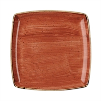 Churchill Stonecast Deep Square Plates Spiced Orange 260mm (6 Pack)