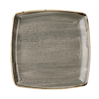 Churchill Stonecast Deep Square Plates Peppercorn Grey 260mm