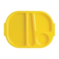 Olympia Kristallon PP Oval Compartment Food Tray Yellow 321mm