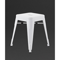 Bolero Bistro Steel Low Stools White (4 Pack)