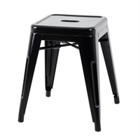 Tabouret bas Bolero Bistro en acier noir (lot de 4)