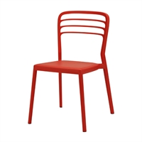 Newquay Ocean Plastic Outdoor Chair in Red (4 Pack)