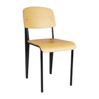 Bolero Wooden Dining Chairs with Black Steel Frame (4 Pack)