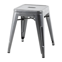 Bolero Bistro Steel Low Stools Gun Metal (4 Pack)