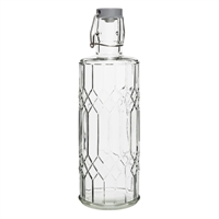 Olympia Geo Glass Water Bottle with Stopper - 1Ltr (Box 6)