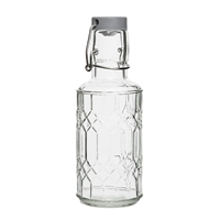 Olympia Geo Glass Water Bottle with Stopper 380ml (6 Pack)