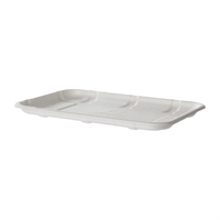 Detpak Sugarcane Meat & Produce Tray White - 216x152x13mm (400 Pack)