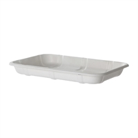Detpak Sugarcane Meat & Produce Tray White - 216x152x25mm (400 Pack)
