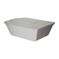 Detpak Extra Large Sugarcane Folia One-Piece Container White (150 Pack)