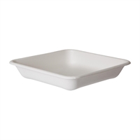 Detpak Sugarcane Square Container White - 194x194x42mm / 1065ml (200 Pack)