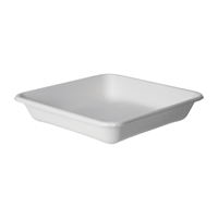 Detpak Sugarcane Square Container White - 218x218x41mm / 1390ml (200 Pack)