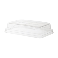 Detpak Sugarcane Rectangular 100% Rpet Lid Clear - 184x127x38mm (400 Pack)