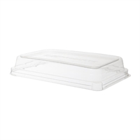 Detpak Sugarcane Rectangular 100% Rpet Lid Clear - 222x146x38mm (400 Pack)