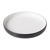 Coucou Dual Colour Round Edge Plate 200mm - White & Black (12 Pack)