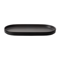Coucou Dual Colour Oblong Plate 260x130mm - Grey & Black (12 Pack)