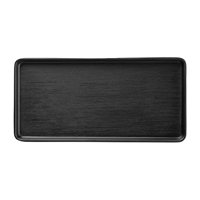Coucou Dual Colour Rect. Plate 250x120mm - Black (12 Pack)