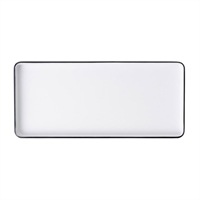 Coucou Dual Colour Rect. Plate 290x130mm - White & Black (12 Pack)