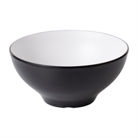 Coucou Dual Colour Round Bowl 210mm - White & Black (12 Pack)