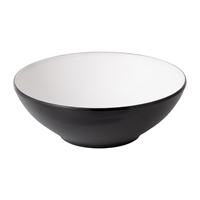 Coucou Dual Colour Round Bowl 187mm - White & Black (12 Pack)
