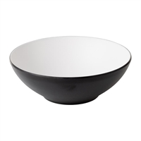 Coucou Dual Colour Round Bowl 210mm - White & Black (9 Pack)