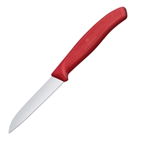Victorinox Paring Knife Straight Blade Classic Handle Red - 8cm
