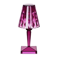 Tablekraft Crystal Cordless LED Table Lamp - Purple - 120x260mm